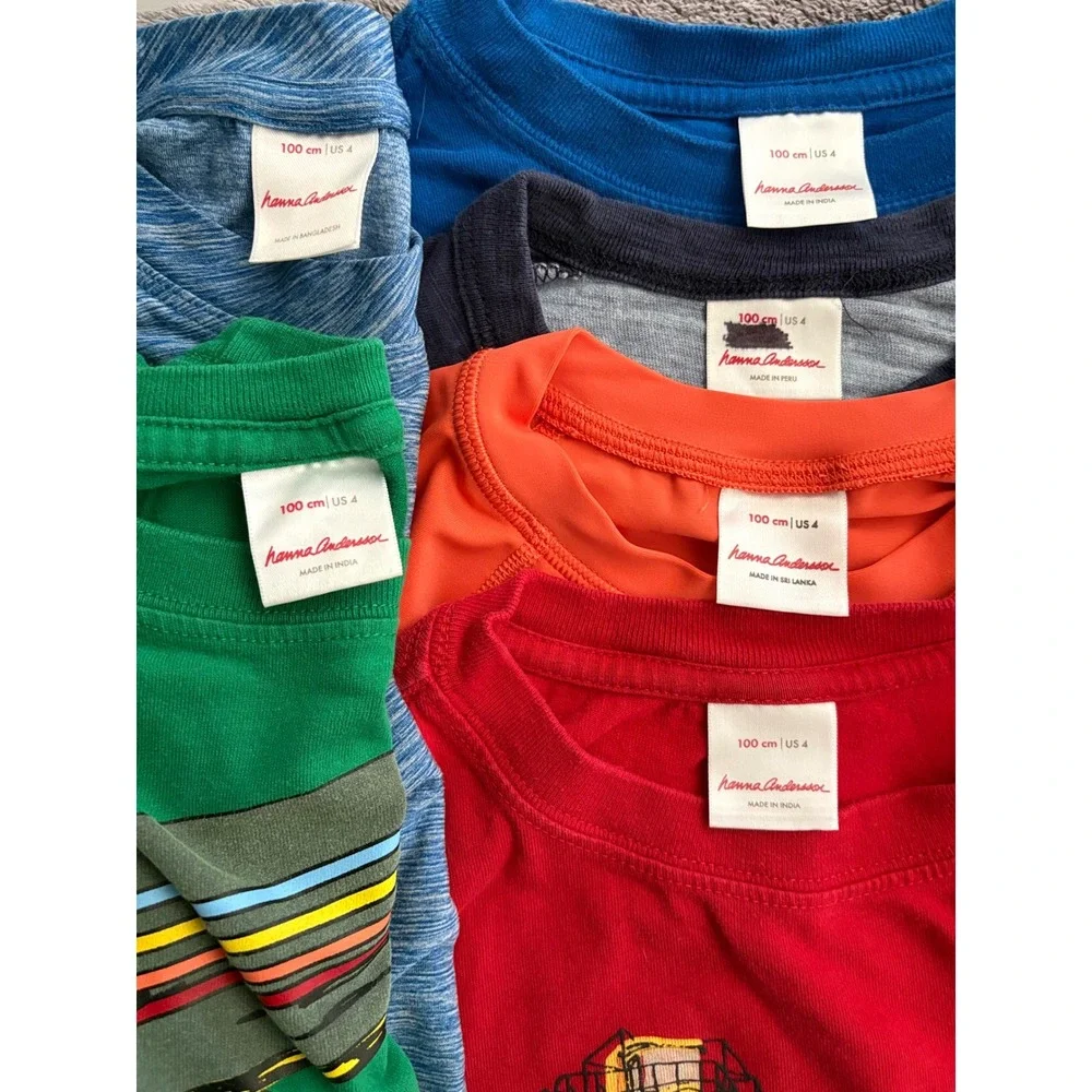 Hanna Andersson Tops Bundle Size 4 Multicolor Graphic Raglan Activewear Lot 6pc